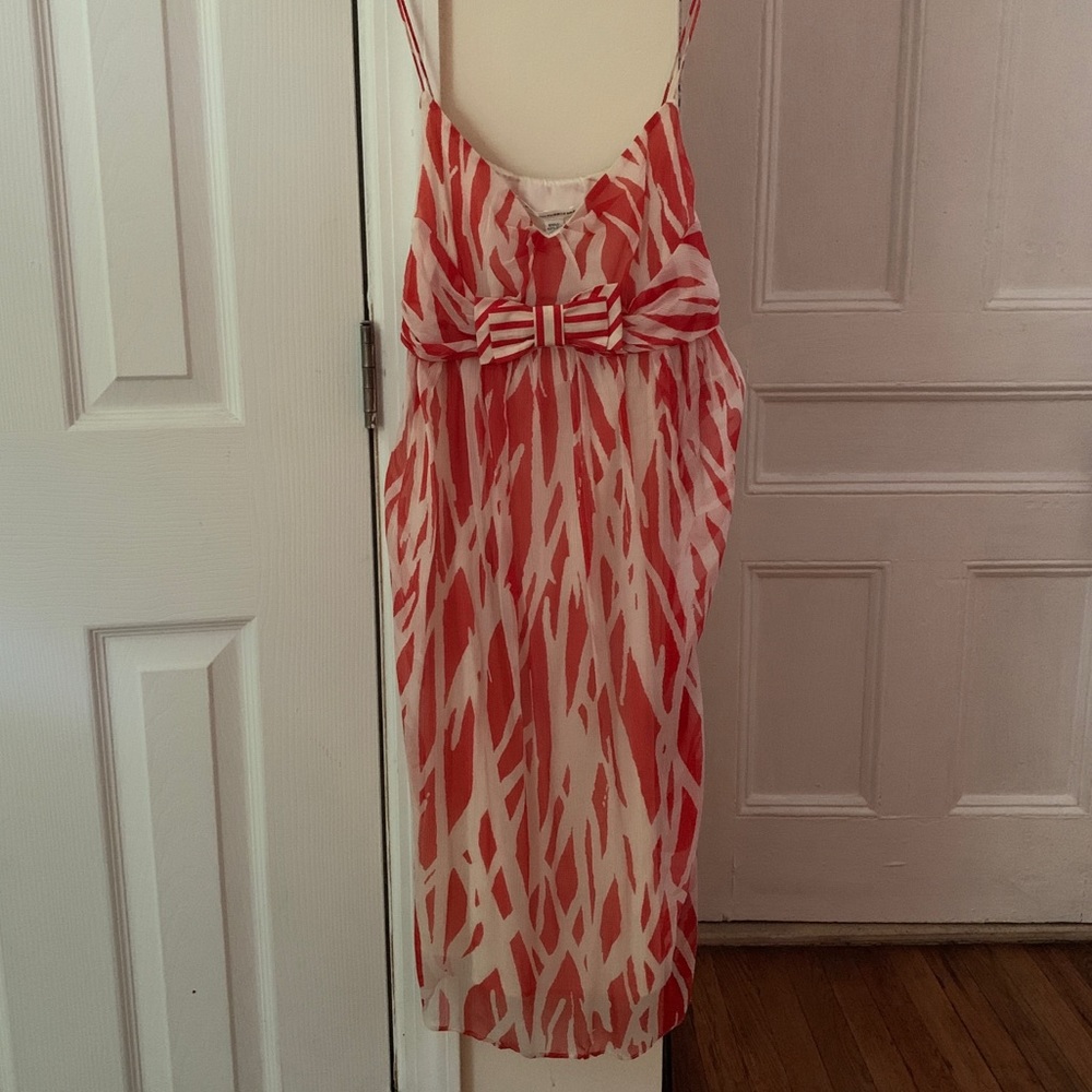 Diane Von Furstenberg Red & White Silk Dress - Size 6